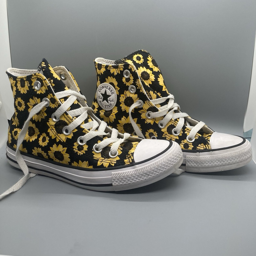 Converse Chuck Taylor Multi Sunflower Black Unisex Hightop Sneakers, W 6, M 4